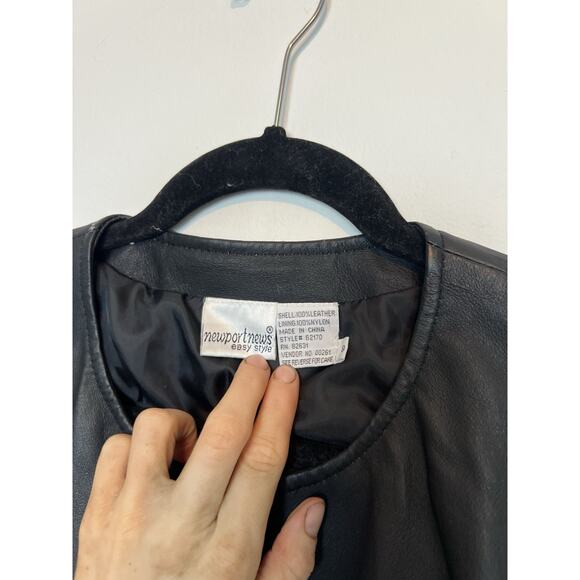 Vintage Newport News womens leather zip up jacket biker moto y2k 90s SM - Picture 2 of 8